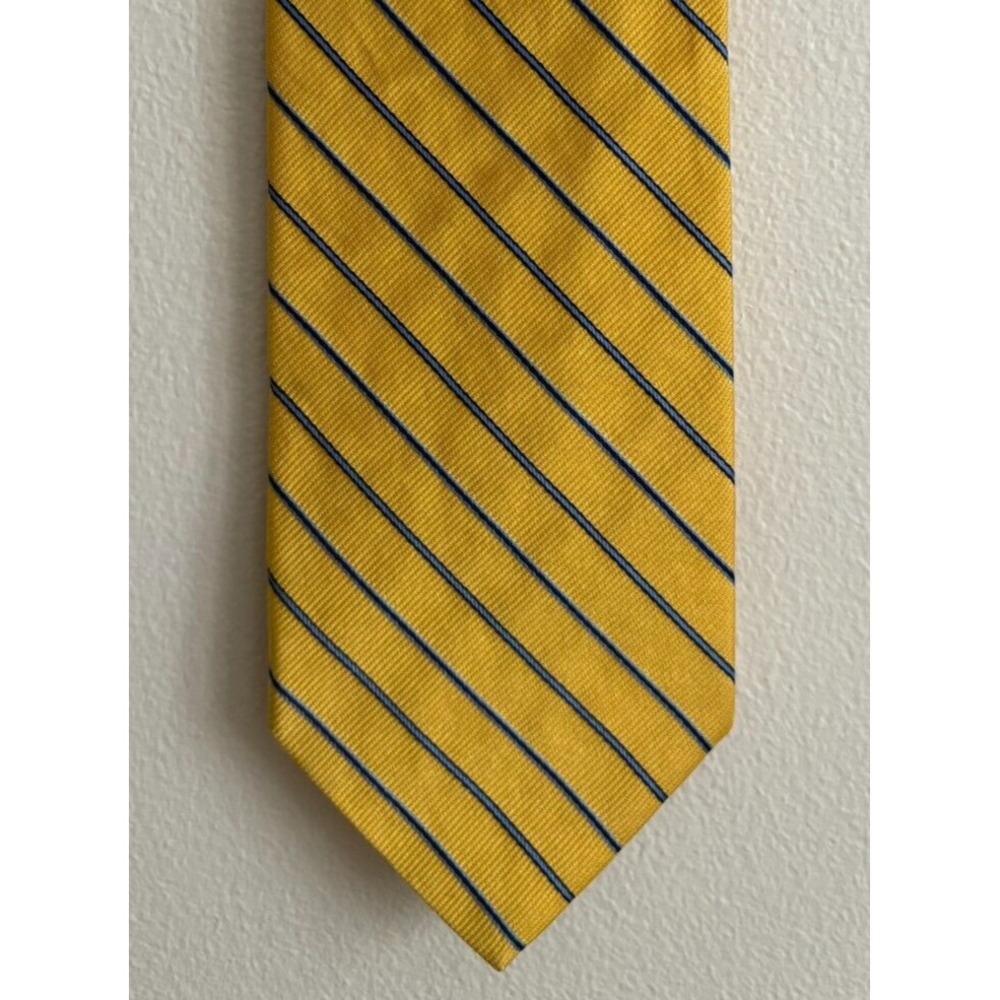 BROOKS BROTHERS Silk Yellow Blue‎ Thin Stripe Tie